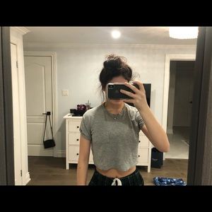 Cropped Grey T shirt